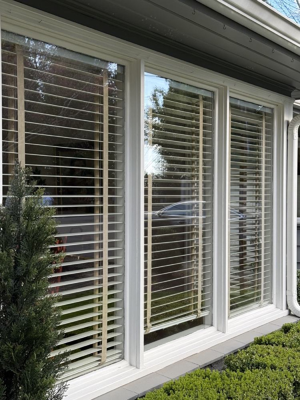 Crystal clear large windows after professional window washing in Portland
